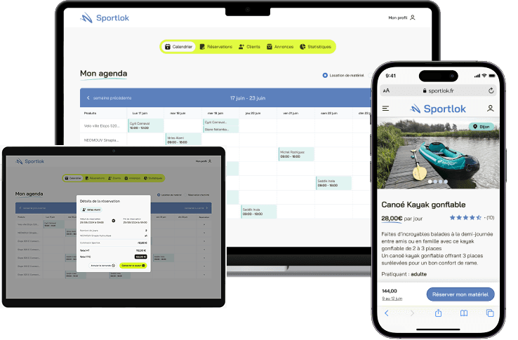 Business landing screens